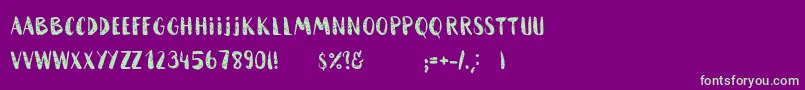 HammockRoughHome-Schriftart – Grüne Schriften auf violettem Hintergrund
