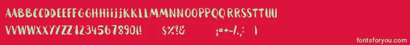 HammockRoughHome-Schriftart – Grüne Schriften auf rotem Hintergrund