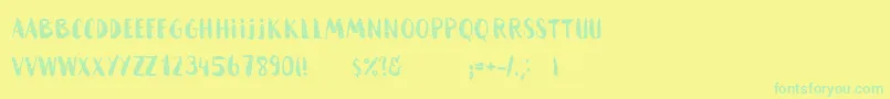 HammockRoughHome Font – Green Fonts on Yellow Background