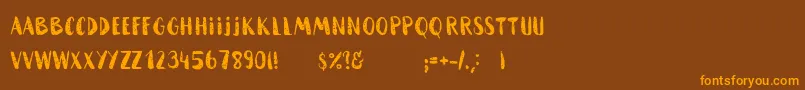 HammockRoughHome-Schriftart – Orangefarbene Schriften auf braunem Hintergrund