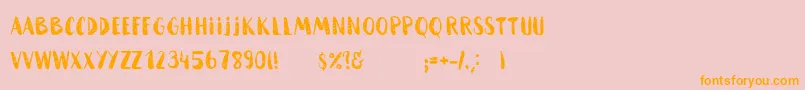 HammockRoughHome-Schriftart – Orangefarbene Schriften auf rosa Hintergrund