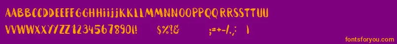 HammockRoughHome-Schriftart – Orangefarbene Schriften auf violettem Hintergrund