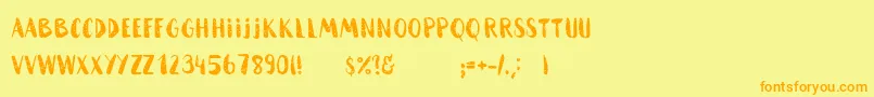 HammockRoughHome-Schriftart – Orangefarbene Schriften auf gelbem Hintergrund