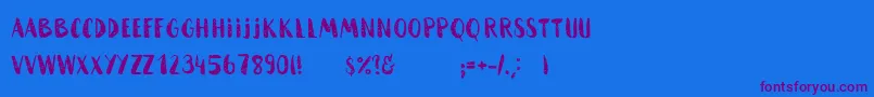 HammockRoughHome-Schriftart – Violette Schriften auf blauem Hintergrund