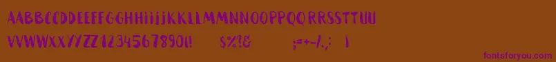 HammockRoughHome-Schriftart – Violette Schriften auf braunem Hintergrund