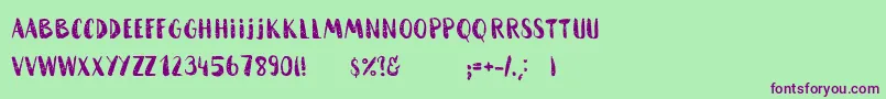HammockRoughHome-Schriftart – Violette Schriften auf grünem Hintergrund