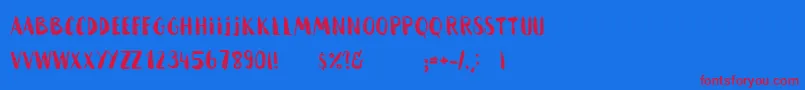 HammockRoughHome-Schriftart – Rote Schriften auf blauem Hintergrund