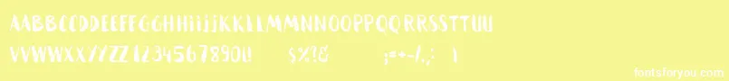 HammockRoughHome-Schriftart – Weiße Schriften auf gelbem Hintergrund