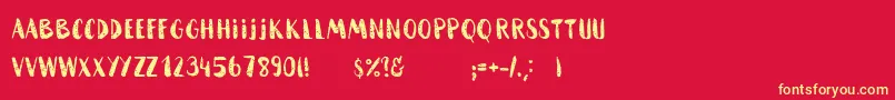 Шрифт HammockRoughHome – жёлтые шрифты на красном фоне