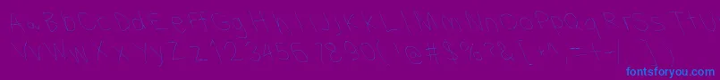 Filamentthreetwo-fontti – siniset fontit violetilla taustalla
