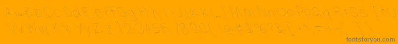 Filamentthreetwo-Schriftart – Graue Schriften auf orangefarbenem Hintergrund