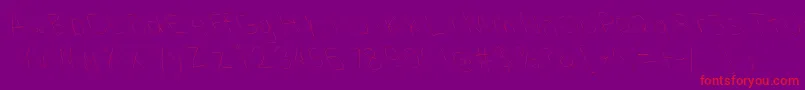 Filamentthreetwo-Schriftart – Rote Schriften auf violettem Hintergrund