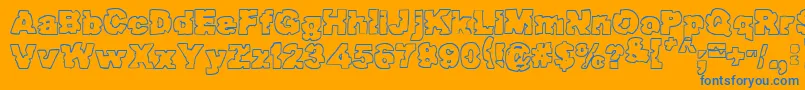 Raptor ffy Font – Blue Fonts on Orange Background