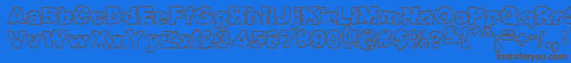 Raptor ffy Font – Brown Fonts on Blue Background