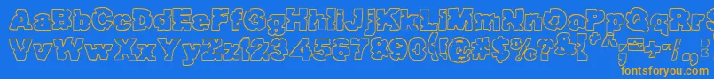 Raptor ffy Font – Orange Fonts on Blue Background