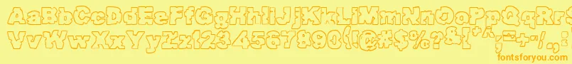 Raptor ffy Font – Orange Fonts on Yellow Background