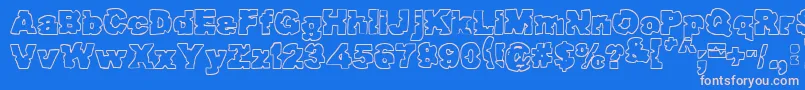 Raptor ffy Font – Pink Fonts on Blue Background
