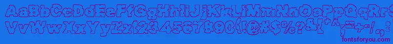 Raptor ffy-Schriftart – Violette Schriften auf blauem Hintergrund
