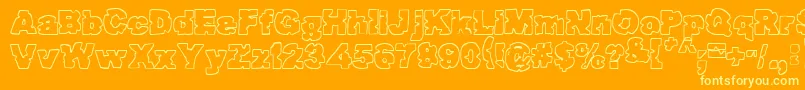 Raptor ffy Font – Yellow Fonts on Orange Background