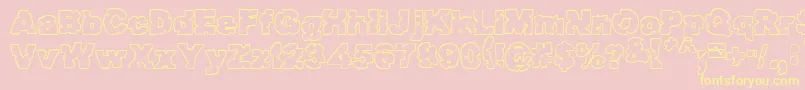 Raptor ffy Font – Yellow Fonts on Pink Background