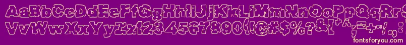 Raptor ffy Font – Yellow Fonts on Purple Background