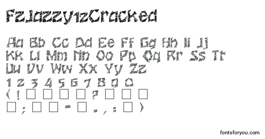 Schriftart FzJazzy12Cracked – Alphabet, Zahlen, spezielle Symbole