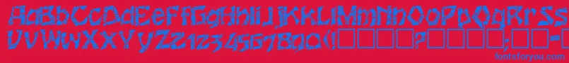 FzJazzy12Cracked Font – Blue Fonts on Red Background