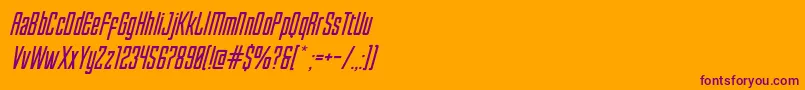 EnfaticaOblique-Schriftart – Violette Schriften auf orangefarbenem Hintergrund