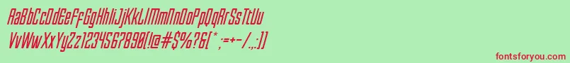 EnfaticaOblique Font – Red Fonts on Green Background
