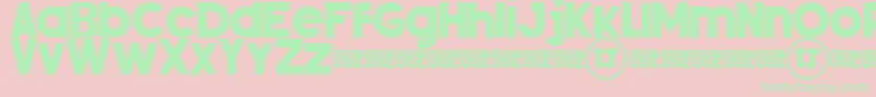 SilverFortedemo-Schriftart – Grüne Schriften auf rosa Hintergrund