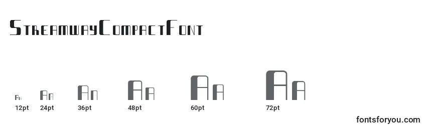 StreamwayCompactFont Font Sizes