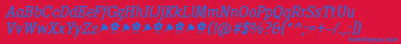 PentayBookItalicFfp Font – Blue Fonts on Red Background