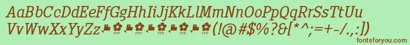 PentayBookItalicFfp Font – Brown Fonts on Green Background