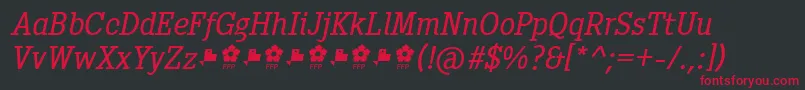 PentayBookItalicFfp Font – Red Fonts on Black Background