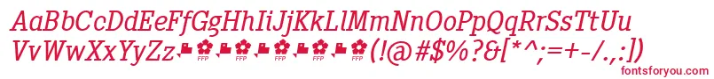 PentayBookItalicFfp Font – Red Fonts on White Background