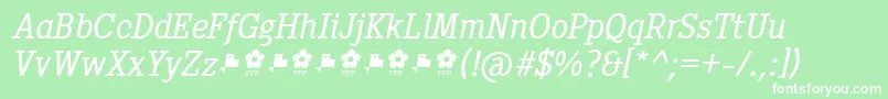 PentayBookItalicFfp Font – White Fonts on Green Background