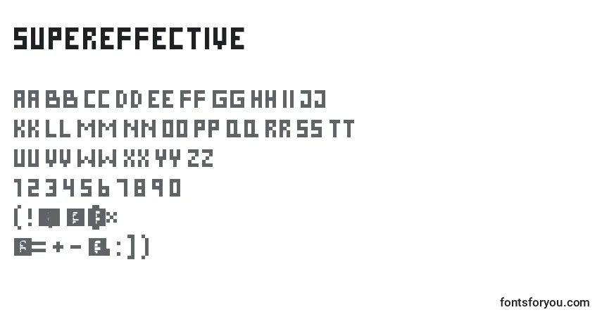 SuperEffective-fontti – aakkoset, numerot, erikoismerkit
