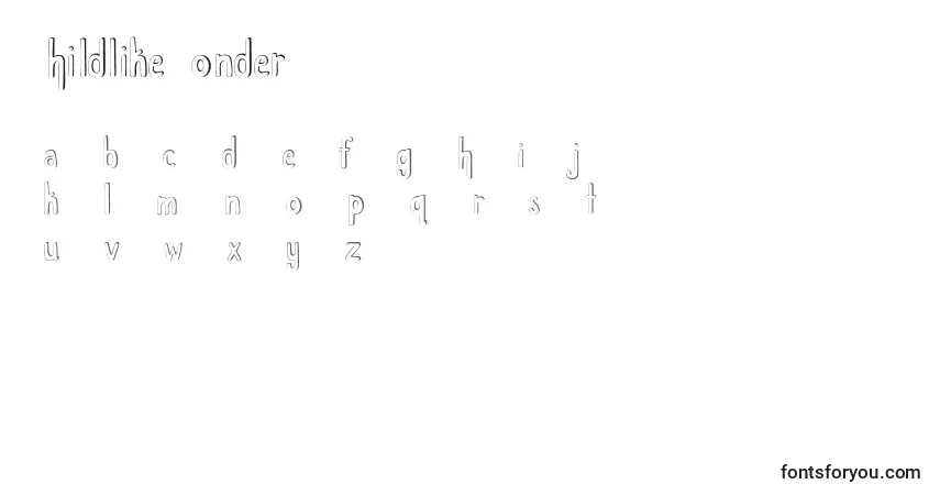 Czcionka ChildlikeWonder – alfabet, cyfry, specjalne znaki