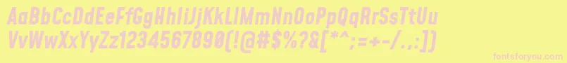 MohaveBolditalic Font – Pink Fonts on Yellow Background