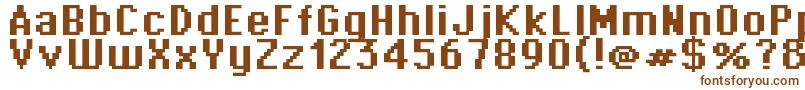 フォントSupertext03Bold – 白い背景に茶色のフォント