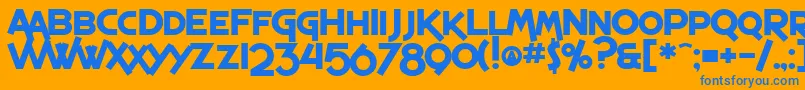 SfEspressoShackBold Font – Blue Fonts on Orange Background