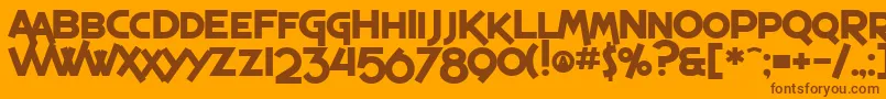 Więcej informacji o czcionce SfEspressoShackBold Czcionka SfEspressoShackBold – brązowe czcionki na pomarańczowym tle