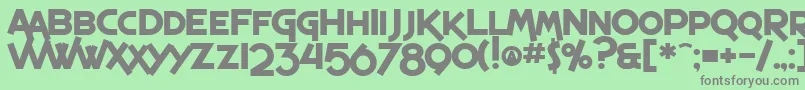 フォントSfEspressoShackBold – 緑の背景に灰色の文字
