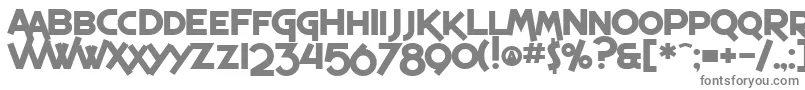 SfEspressoShackBold-fontti – harmaat kirjasimet valkoisella taustalla