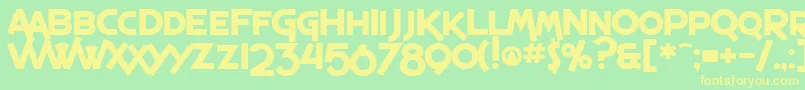 SfEspressoShackBold-Schriftart – Gelbe Schriften auf grünem Hintergrund