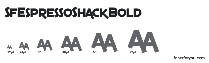 Размеры шрифта SfEspressoShackBold