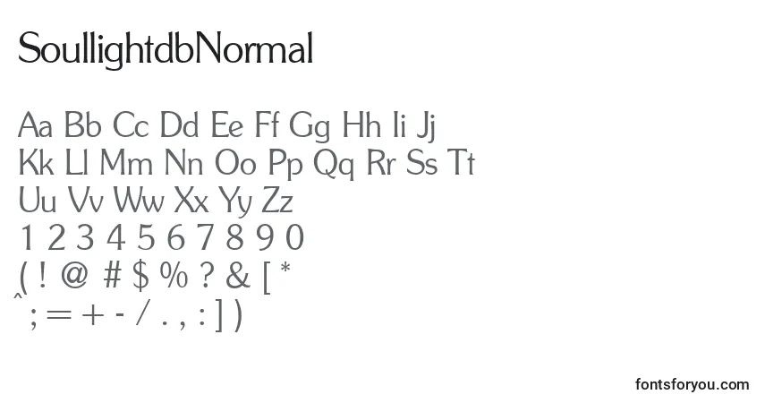 Schriftart SoullightdbNormal – Alphabet, Zahlen, spezielle Symbole