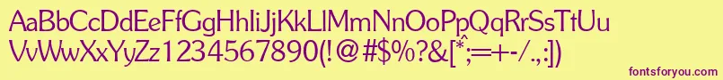 SoullightdbNormal Font – Purple Fonts on Yellow Background
