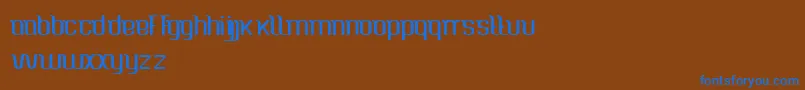 フォントCaspianSea – 茶色の背景に青い文字