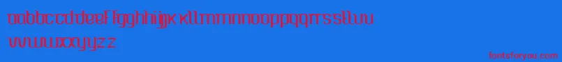 フォントCaspianSea – 赤い文字の青い背景